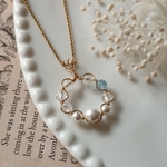 Sale＊アクアマリン・ホワイトトパーズ・パール＊ネックレスチャーム