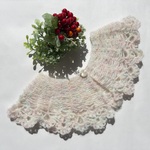 ☆ 柔らかふんわりミニケープ３♪キッドモヘア ホワイトベース RD x GR 系（AW）♪ハンドメイド☆【ケープ／ストール／付け襟】