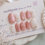 完成品　ネイルチップ　結婚式　ウェディング　ブライダル　前撮り　お花　フラワー　ミラーフラワー　お呼ばれ　ボタニカル