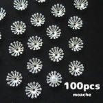 【パーツ】約100個入り・10mm・ビーズキャップ・シルバー・花芯・花座・つまみ細工に
