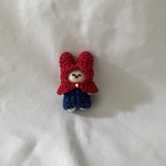 （5㎝ドール）ミニチュアドール服　ウサ耳頭巾のお洋服