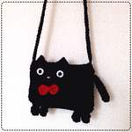 [再販]選べるリボン6色*黒猫ポシェット