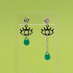 【11色】グリーン　緑　 cry-gr　クライ　ピアス　イヤリング　 | 目　目玉　涙　アシメ