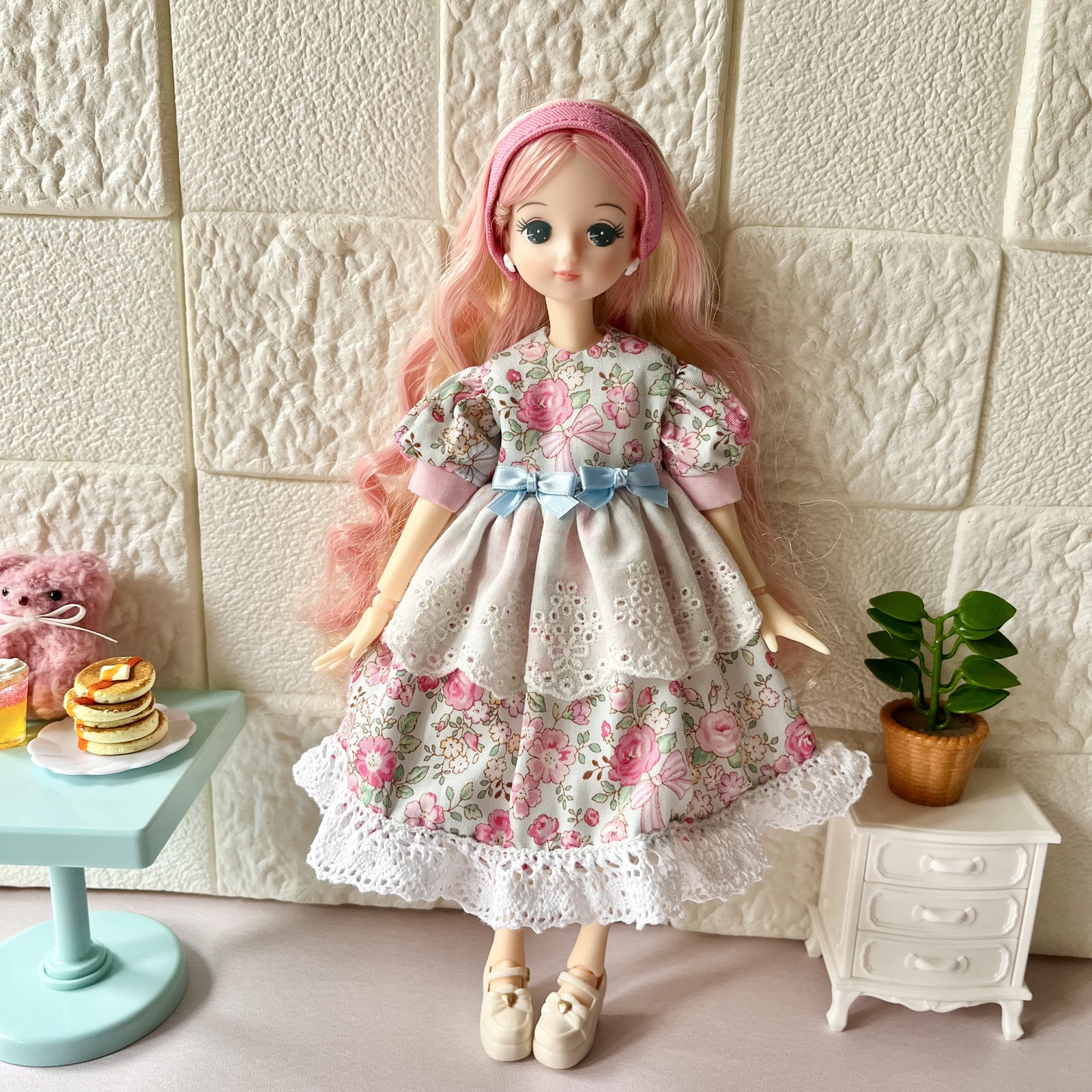 リカちゃん 服 ワンピースとヘアバンド ハンドメイド ドール服