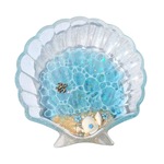 海塗りうみがめアクセサリートレイ　レジン　海　uvレジン　ネックレス　イヤリング　ピアス　海のかけら　海の生き物　小物入れ　贈り物　プレゼント　癒し　幻想的　透明感　海好き　貝　貝殻　シェルプレート
