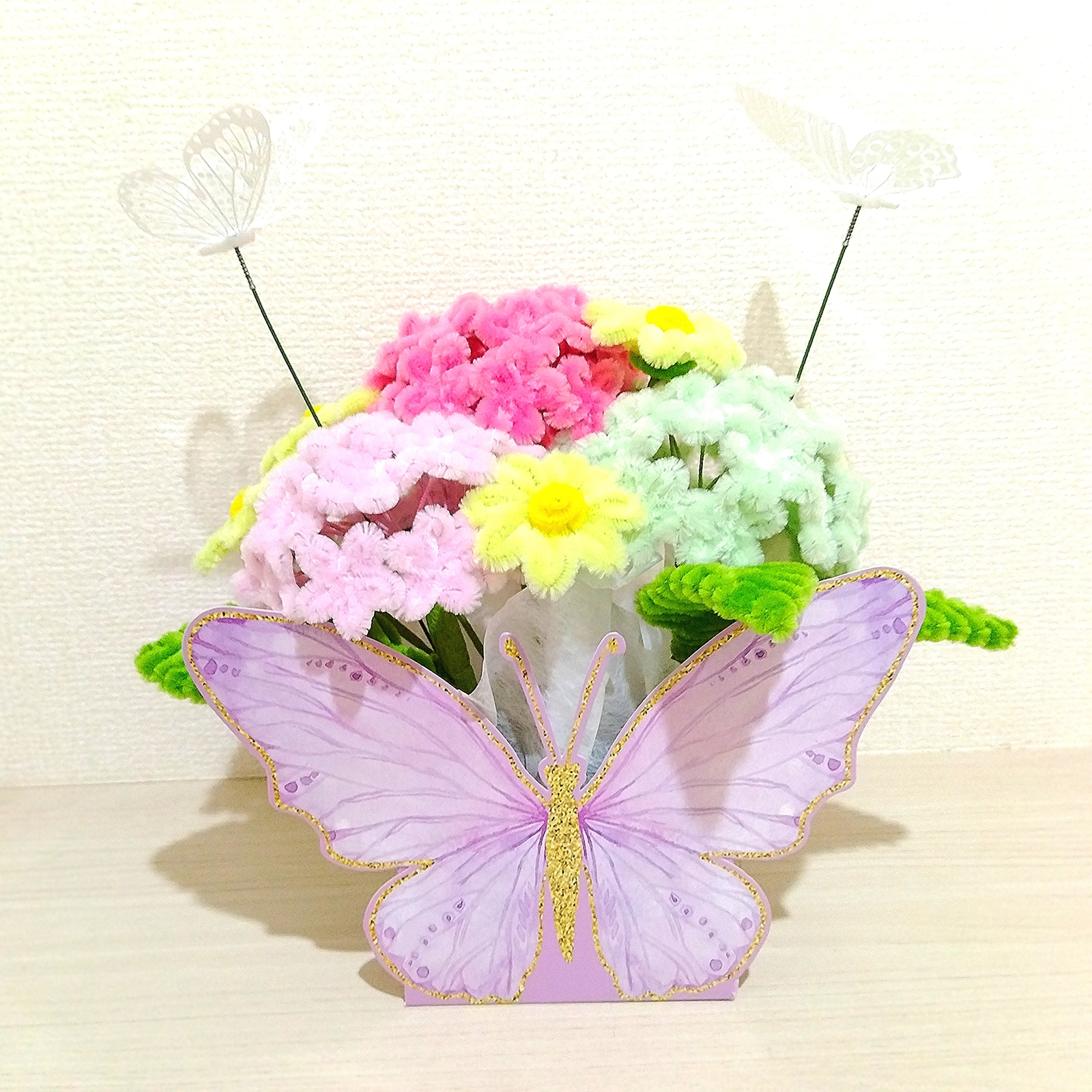 な　モールフラワー　ハンドメイド モールフラワー #モール花 #ハンドメイドフラワー diy pipe