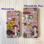 ♡オーダーメイド♡  キノコ柄 iPhone6/6s、iPhone6/6s Plusケース【きのこ/キノコ/マッシュルーム/秋】