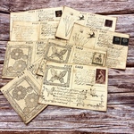 コーヒー染めトレーシングペーパー8枚　横型