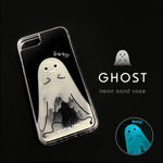 ゴースト ネオンサンド iPhoneケース ☆暗闇で光る☆ かわいいおばけ