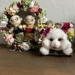 ✿um様　オーダー商品　追加分✿ 羊毛フェルト　プードル　リース　花