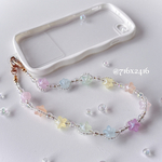 【再々販】レインボーキャンディカラーの星スマホハンドストラップ