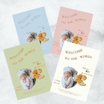 内祝いカード　写真入り　名前入り　オーダー　ポスター　雑誌風　くすみカラー　センキューカード　プチギフト　お礼　出産祝い　命名書　命名札　お得　セット