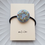 刺繍ヘアゴム🌷　no.1785  くるみボタン　💛送料無料💛　