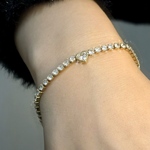 アレルギー対応 ステンレス ハートテニスブレスレット