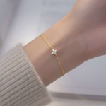 【つけっぱなし OK / S925】クローバーブレスレット/ゴールド シルバー925 つけっぱなし ブレスレット チェーンブレスレット ストーンブレスレット
