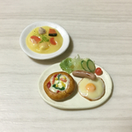 『頑張れ受験生！』●塾の前に腹ごしらえ●ミニチュアフード ２個セット