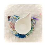青い小鳥のモチーフ✨羊毛フェルトコースター