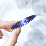 ⁂ 7/7(日)21:00発売 ⁂ネイビーマーブル　＊陶器 ヘアクリップ