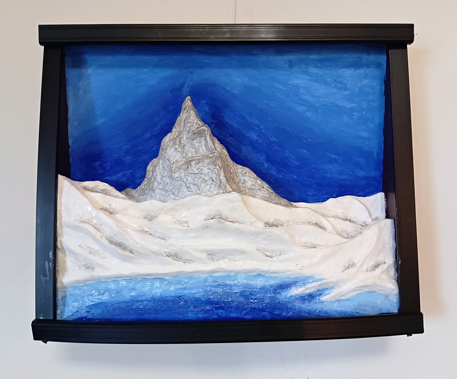 立体絵画の「冬のマッターホルン」(3D 絵画） 立体絵画の「冬のマッターホルン」(3D painting) - 山川工房