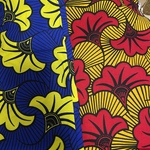 【オーダー】【110size】アフリカンバティック　リラックスパンツ　婚礼の花柄　イチョウ柄　キテンゲ　パーニュ　アフリカ布