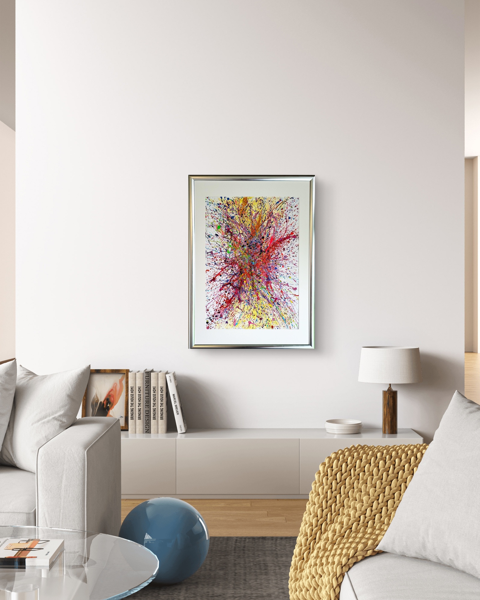 私たちの存在X / 抽象画 77×56㎝ B2 額縁セット 原画1点 モダン