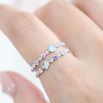 【ブルー/MIXカラーリング】 華奢　誕生日　結婚式　ギフト ビジュー　ピンクゴールド　パステル　梅雨　紫陽花　