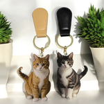 限定品❤︎【送料無料】♡トラ猫ちゃん　キーホルダー　バッグチャーム♡リアル猫プリント　大きめアクリルチャーム❤︎キジトラ　茶トラ