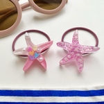 キッズ レジン sea collection ヒトデ star fish ヘアゴム 2本セット pink pink