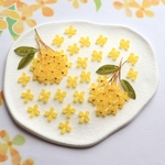 オリジナル新色★8mm キンモクセイ　お花のパーツ　アセテート　樹脂　イエロー