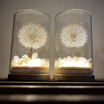 《お供えランプ》綿毛の灯り（LED付き）　御供え　たんぽぽ　あかり　仏花プリザーブドフラワー　お盆　お供え花　お盆　初盆　白提灯　お彼岸　仏事　法要　供養　仏壇　おそなえ　お盆花　仏花　盆提灯　お彼岸