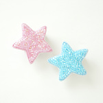 ビーズ刺繍の星のブローチ2個セット(ピンク&水色)