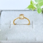 金針ルチルの華奢リング【ラスト1点✴︎ (b)のみ】｜7〜11号・調整可 silver925 18KGP 天然石 5mmサイズ ルチルクォーツ / ゴールド 細身リング 指輪  / 金運 仕事運