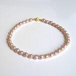 淡水バロックパールのシンプルネックレス＊8～9ｍｍ＊40cm＊薄ピンク◆送料無料♪i