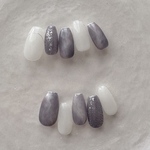 パープル系ニュアンスネイルチップ　ハンドメイド 