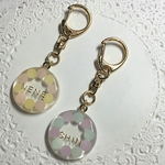 再販！名前入り☆pastel circle sugarキーホルダー