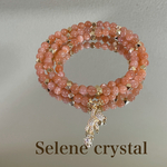 サンストーン　クマちゃん　３連　ブレスレット　　　　天然石ブレスレット　Selene crystal