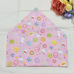 自分で着けれる三角巾　シマエナガと飴菓子　ゴム　子供用三角巾　名前タグつき　キッズ　バンダナ　おままごと　調理実習　入園　入学