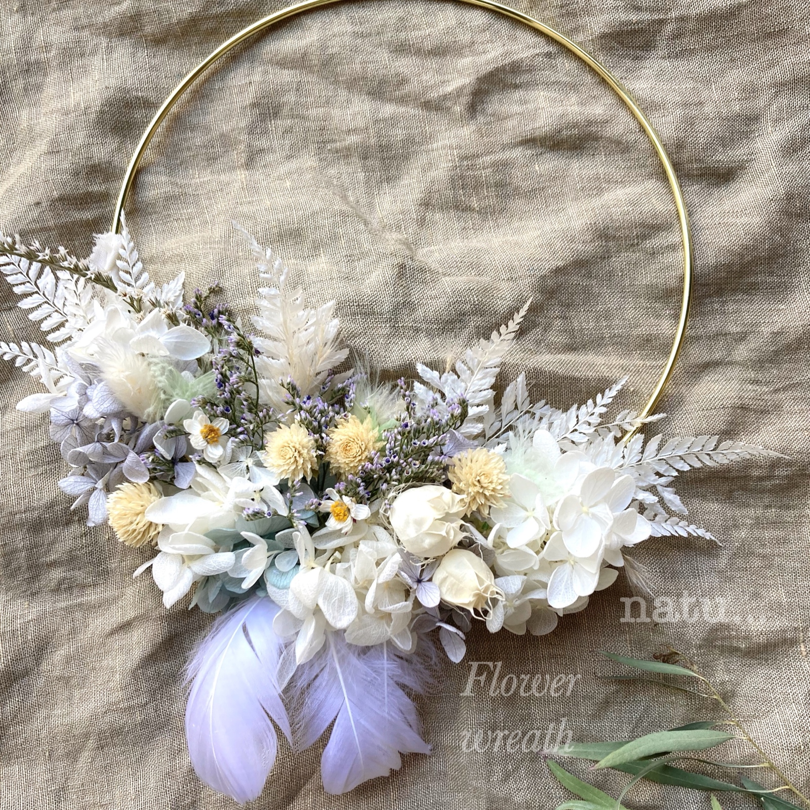 𖤣𖥧𖡼 【特集掲載】𖤣𖥧𖡼natural wreath ミモザリース ドライ