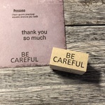 【コラボ】BE CAREFUL ナチュラルver. - Natural ver. - [ラバースタンプ]【cona_3 × wood+orange】
