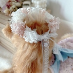 ペット花冠　~sakura white ~ 花冠　ホワイト　犬　猫　うさぎ　誕生日　　リングドッグ　