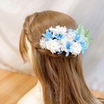 涼しげ可愛い♡ブルースター パール ホワイトセット 髪飾り ウエディング 前撮り七五三 発表会 浴衣