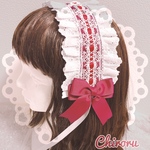 🎄はしごレース♡ヘッドドレス(ボルドー)ロリィタ ロリータ ヘッドドレス ヘドレ クラロリ メイド コンカフェ 量産型 地雷 ヲタ活 推し活 ゴスロリ えんじ 赤 クリスマス 成人式 可愛い