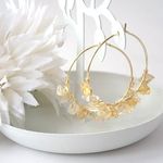 シトリンのフープピアス