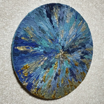 【The Gold Blue】テクスチャーアート　空　モダン　現代アート　原画　抽象画　アクリル画　アクリル樹脂　ミクストメディア　インテリア　地球　金　海　青　ゴールド　ブルー　高次元　金運　音　潮