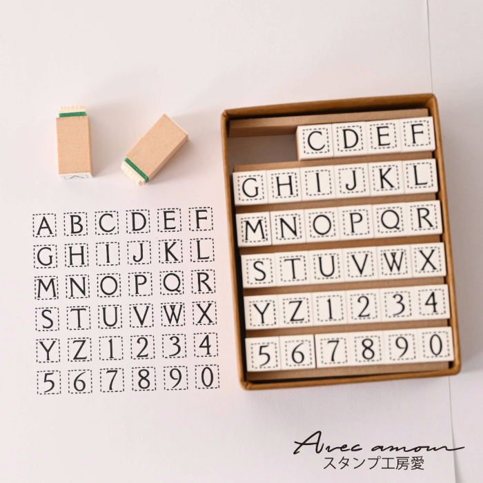 スタンピンアップ　ダイ　アルファベット アルファベット数字スタンプセット ABS-02 - Aitag Stamp【スタンプ