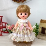 メルちゃん・ソランちゃん用うさぎ柄のワンピース