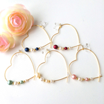 秋冬マットパールハート♡ノンホールピアス