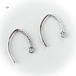 Silver925 ピアスフック17×12mm ロジウム　1ペア　天然石パーツ販売