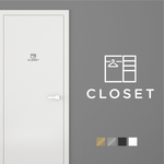 【賃貸OK】CLOSET ドア サインステッカー アイコン │クローゼット用 選べる4色展開