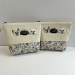 kyarashi様オーダー品☆犬の手刺繍の化粧ポーチ
